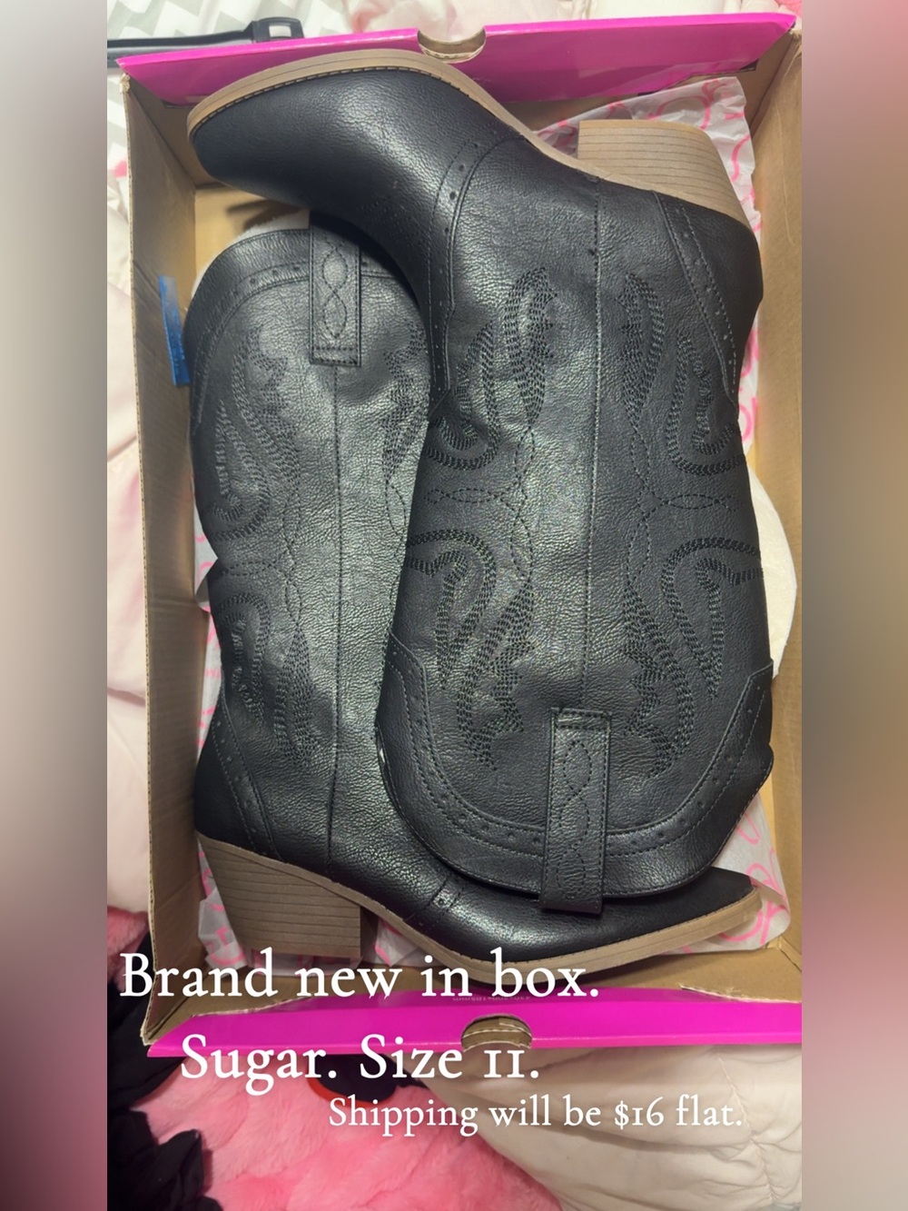 Black Western Boots - Size 11